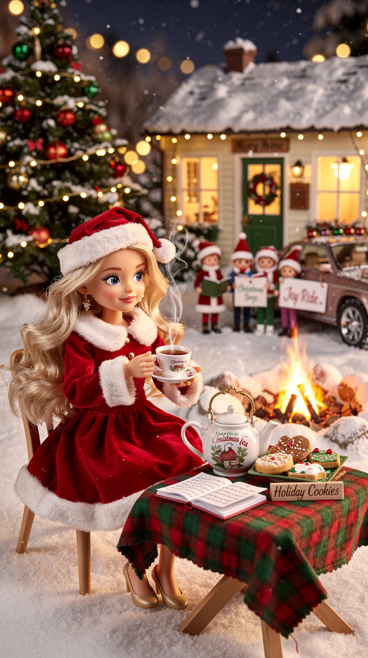 Christmas Barbie Santa Doll Tea Party Decoration Idea