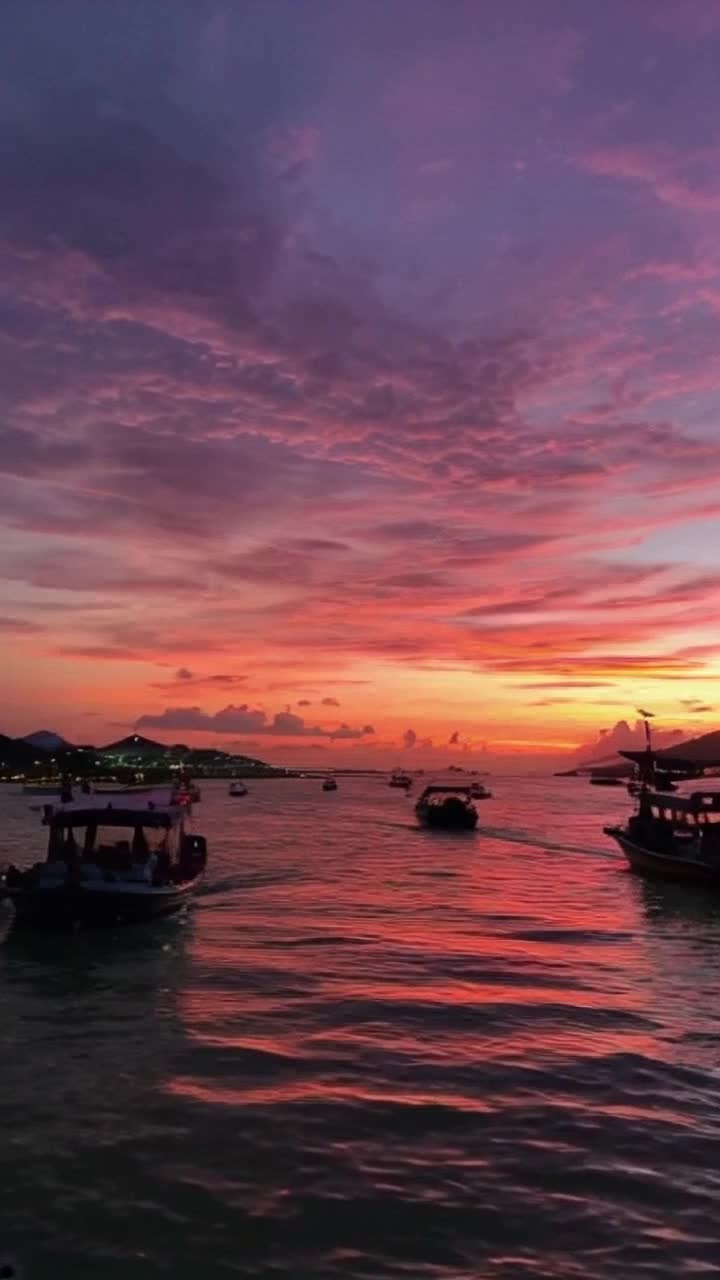Sunset over Manila Bay, colorful, beautiful, boats at night, evening, lanterns, festive, romantic, heat, 