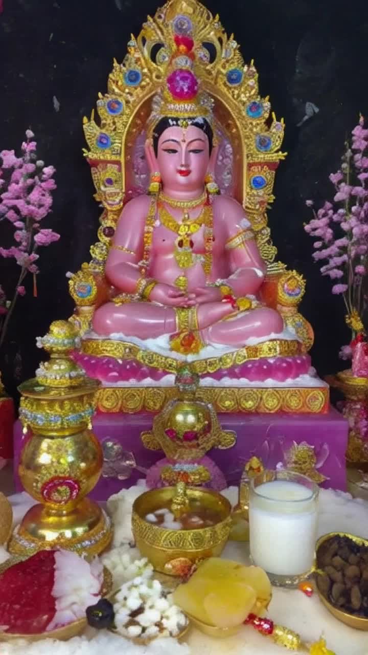 Sri Shivamanas worship He had a seat decorated with gems and a bath in snow water and was dressed in divine clothes The sandalwood was adorned with various gems and decorated with the fragrance of deer  Flowers and incense composed of jati, champak and bilva leaves O Lord, O treasure of mercy, O lord of the beasts, accept this lamp which I have imagined  1 1 1  Ghee and payasam in a golden vessel decorated with nine gemstone pieces Five kinds of food are to be eaten, including milk and yogurt, rambha fruit and drink  Water mixed with vegetables is delicious and bright with pieces of camphor O Lord accept with devotion the beans offered by me with my mind  2 2 2