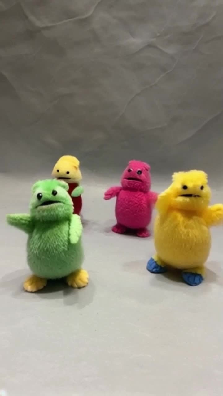 Inconsequential critters dancing like nobodys watching, real puppets of imaginary creatures, fantasy animals, speculative zoology, wiggling to the music, shaking their groove things, adorable 