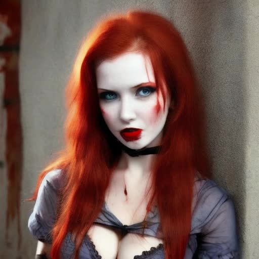Beautiful Redhead vampire ready for war