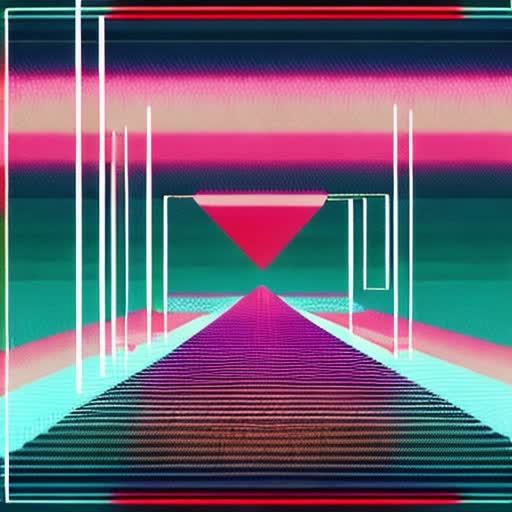 Animated glitch art sequence, abstract geometric shapes constantly morphing, digital corruption effects, retro cyberpunk aesthetic, high-tech interface elements overlay, techno soundtrack pulsing with the visuals, seamless loop, 4K resolution, rapid cuts and transitions, by Beeple