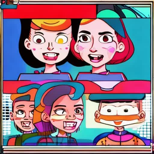 Animated video transformation into cartoon style, frame by frame conversion, exaggerated expressions, fluid motion, clear line work, Sunday morning cartoon aesthetic, bright and cheerful ambiance, consistent character design throughout, high frame rate for smooth playback, by Genndy Tartakovsky