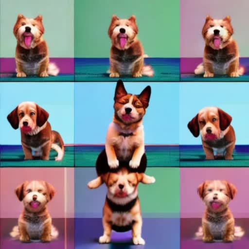 Animated loop sequence, dog, cat, dancing together, joyful expressions, synchronized moves, playful background music rhythm, 1920x1080,  24fps, fluid animation, dynamic camera angles, pastel color palette, soft shadows