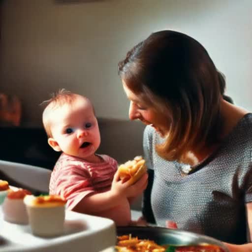 Mother and father feeding hungry baby together