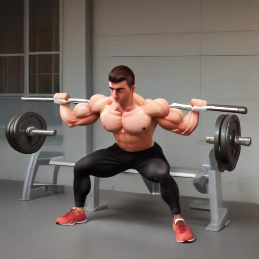 Create a guy doing bicep curl and become strong 
