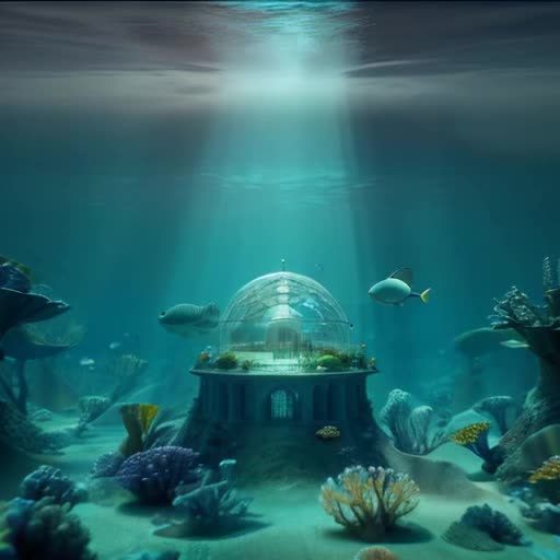 Leagues under the sea, city, dome, underwater 