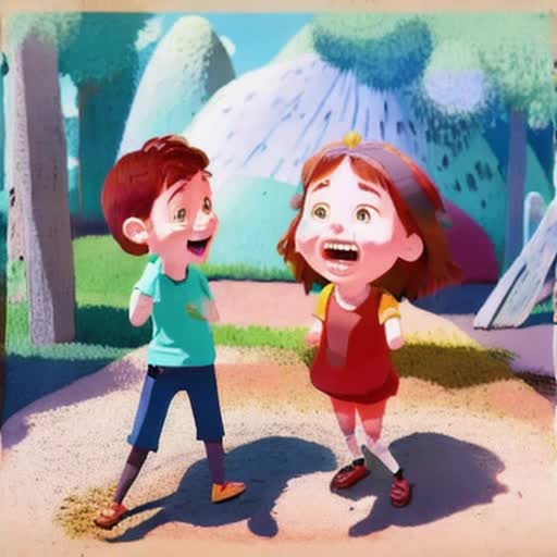 adorable characters with exaggerated cute features, smooth animation, lively interactions, primary colors with pastel accents, cel-shaded textures, sunlight-dappled environment, bouncy and joyous movement, family-friendly scene, high-resolution, by Pixar and Studio Ghibli