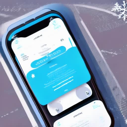 Winter-themed, user-friendly interface, app design, sleek and modern aesthetics, interactive elements with smooth animations, icy blues and frosty whites color palette, clean typography, intuitive navigation, subtle snowfall animation, by Jonathan Ive inspired, interactive UI/UX mockup