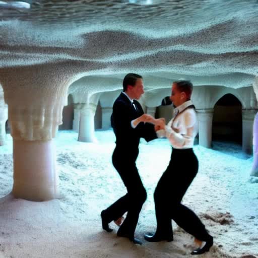 Daniel Craig and Rachel Weiss ballroom dancing in an underwater city made of seashells, pearls and sand castles 
