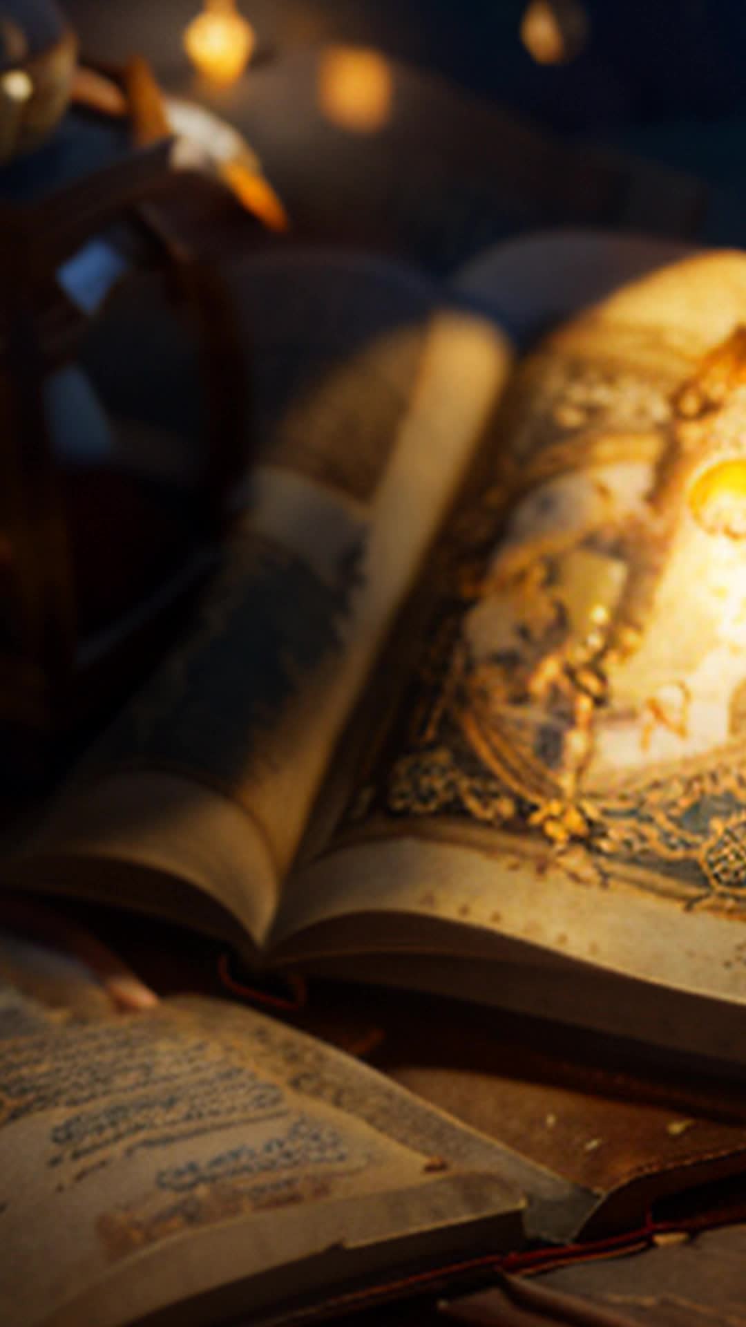 Ella under star-studded sky, intense, scribbling in antique leather-bound journal, fantasy characters emerging from pages, vibrant and whimsical, inspired by medieval ages, surrounded by soft, glowing lanterns, serene, soft shadows, highly detailed, sharp focus