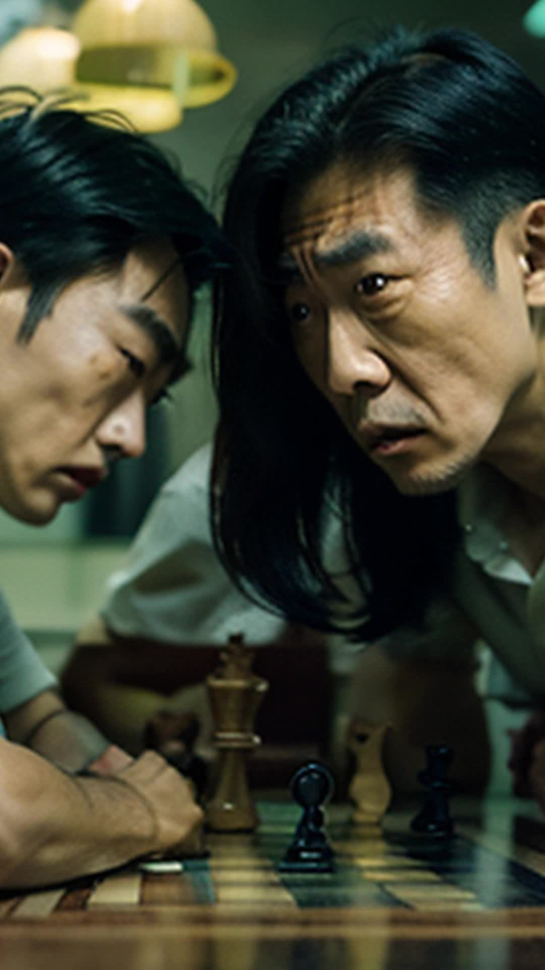 An angry Chinese man and an ignorant American play chess the wrong way