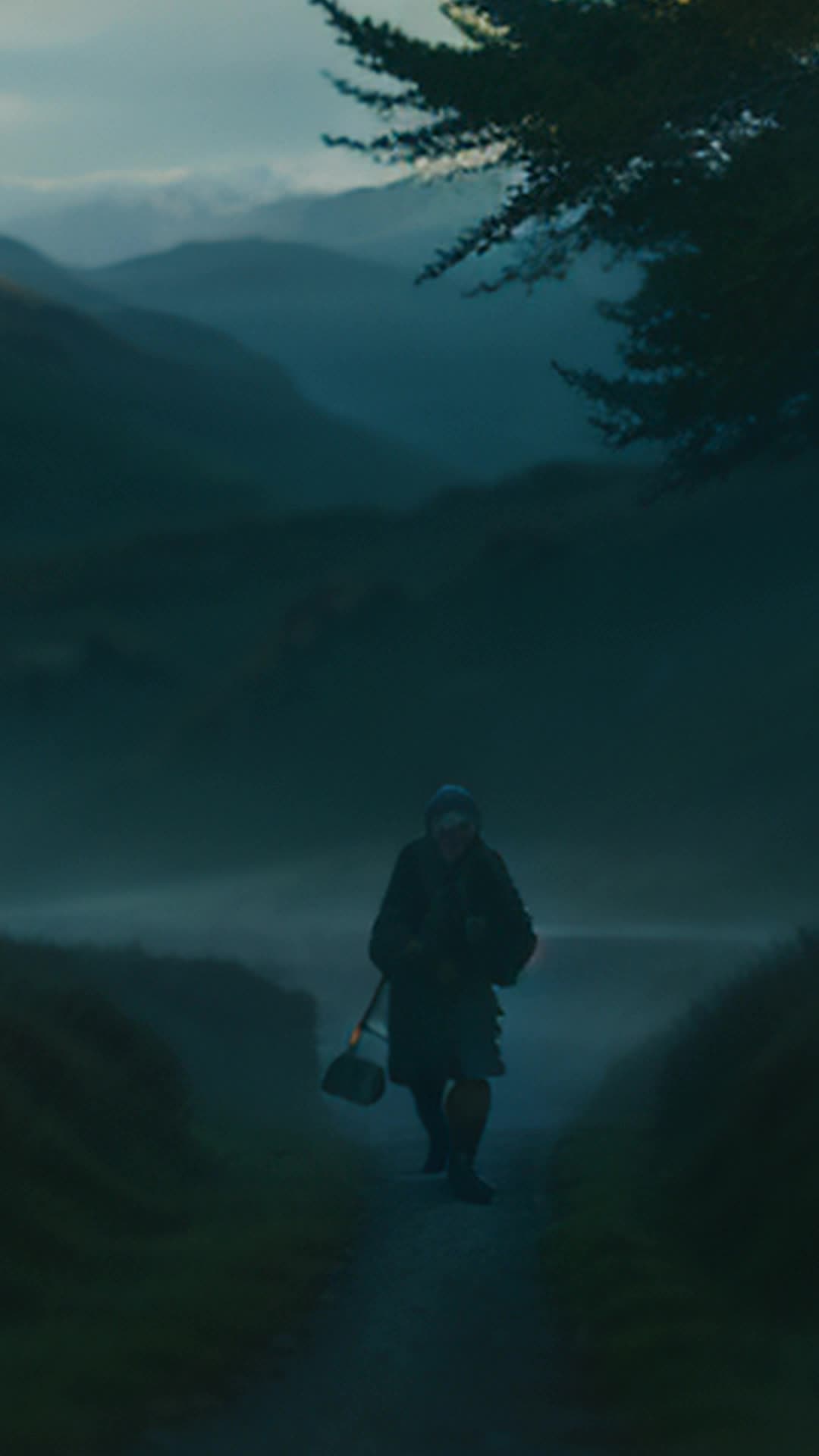 Misty Scottish highlands, lone shepherd boy, cautiously approaches wolf, heart pounding, curiosity, fear, soft shadows, highly detailed, sharp focus