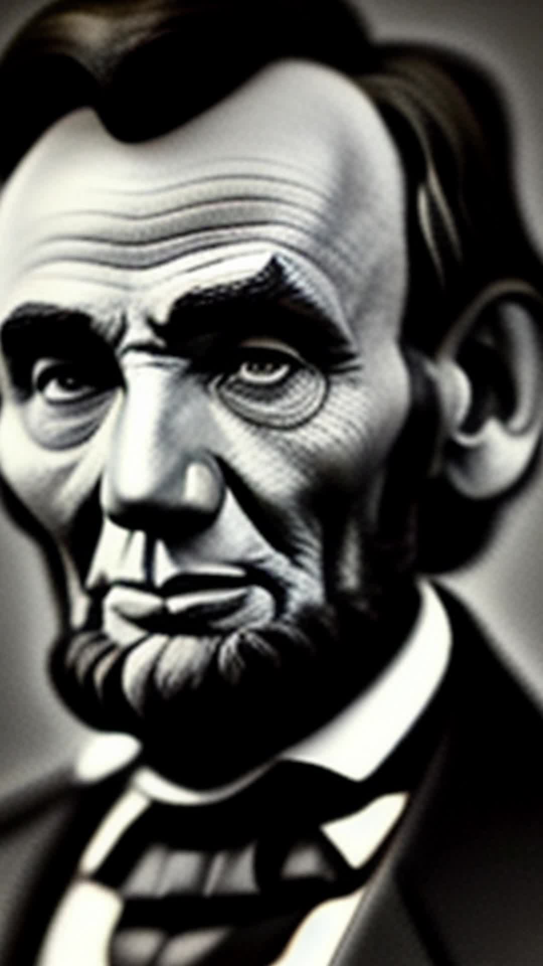 Abraham Lincoln in formal attire strokes lustrous beard thoughtfully close up opulent 19th century meeting room