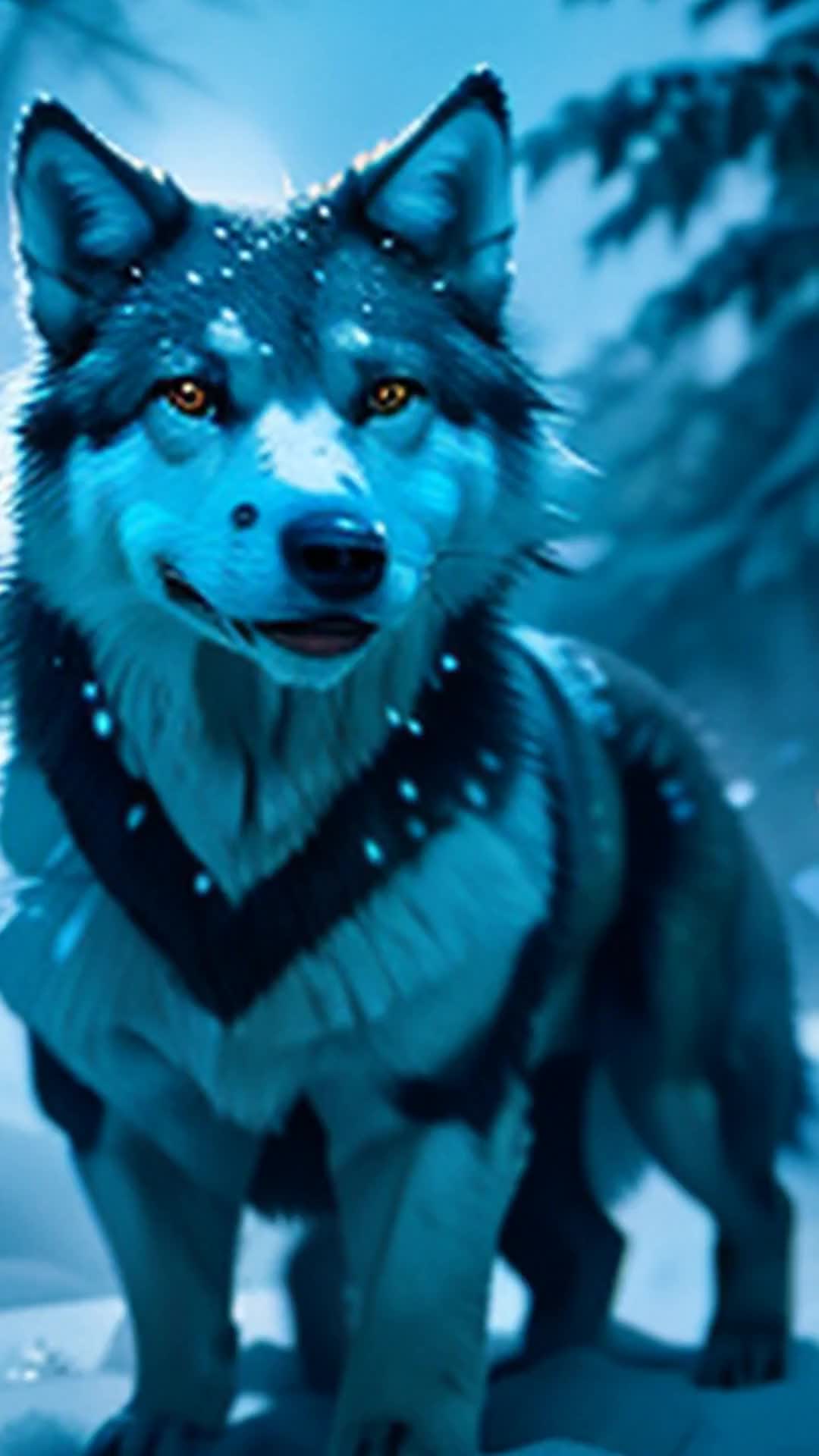 In the dense forests of Japan, a revered wolf spirit known as Akira protects ancient shrines from malevolent entities, appearing as a spectral wolf with fur as white as snow during the full moon to drive away evil.