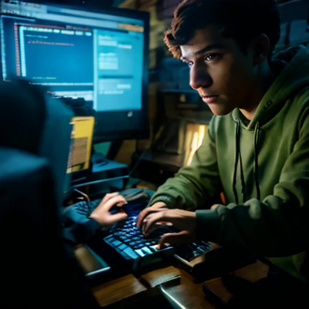 A group of high school coders come together to code computer language coding n balancing work n profession computer coding technique hackers hacking passwords on laptop of official websites n stealing important information technology of the company 