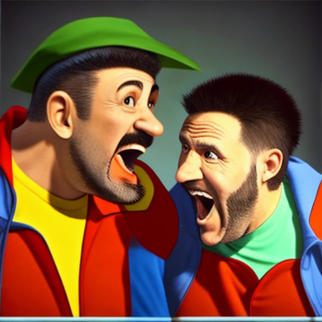 The two funny looking men scream