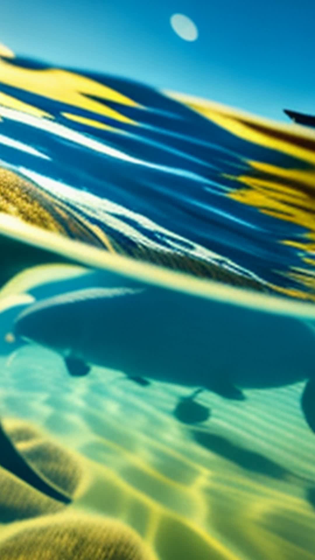 Colossal shadow beneath water surface captain springing into action rallying crew preparing for confrontation sea monster wide angle turbulent ocean waves early morning