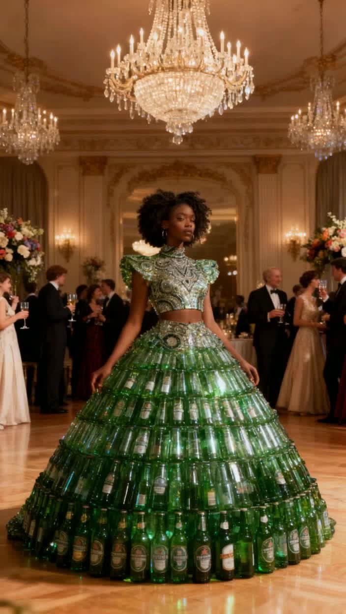 The best thing about women in beer bottle dresses is that one can clearly see their Heinies.