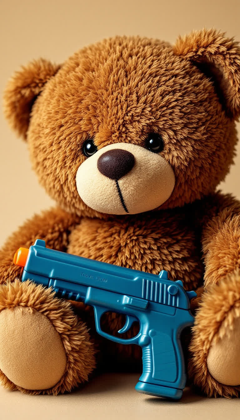 Teddy bear with a gun