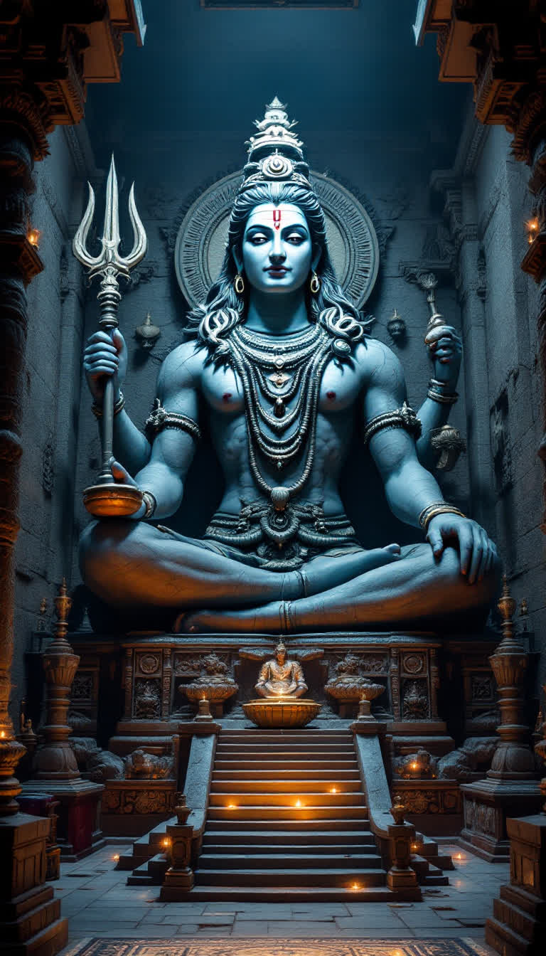 Lord shiva Big ideol  in a temple 