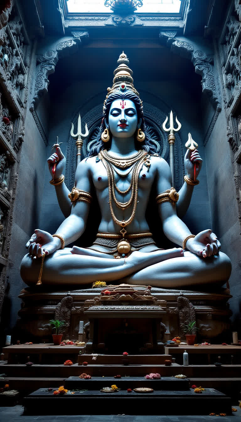 Lord shiva Big ideol  in a temple 