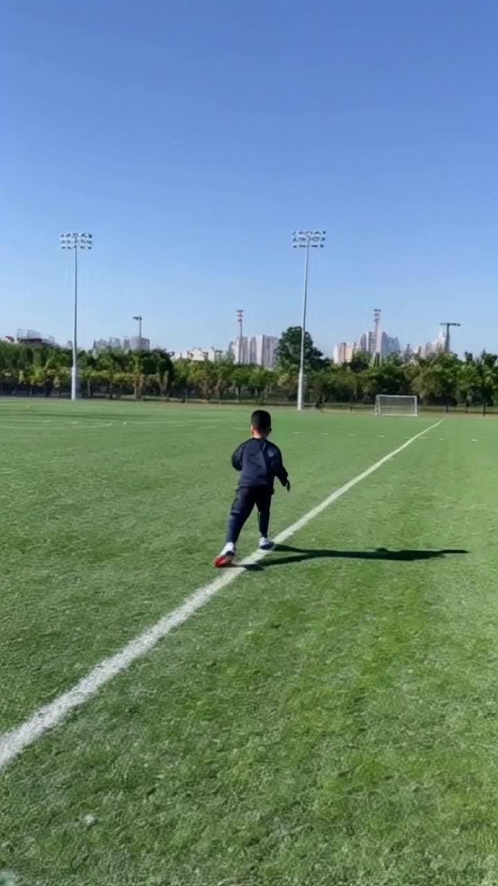 To playing football to boy