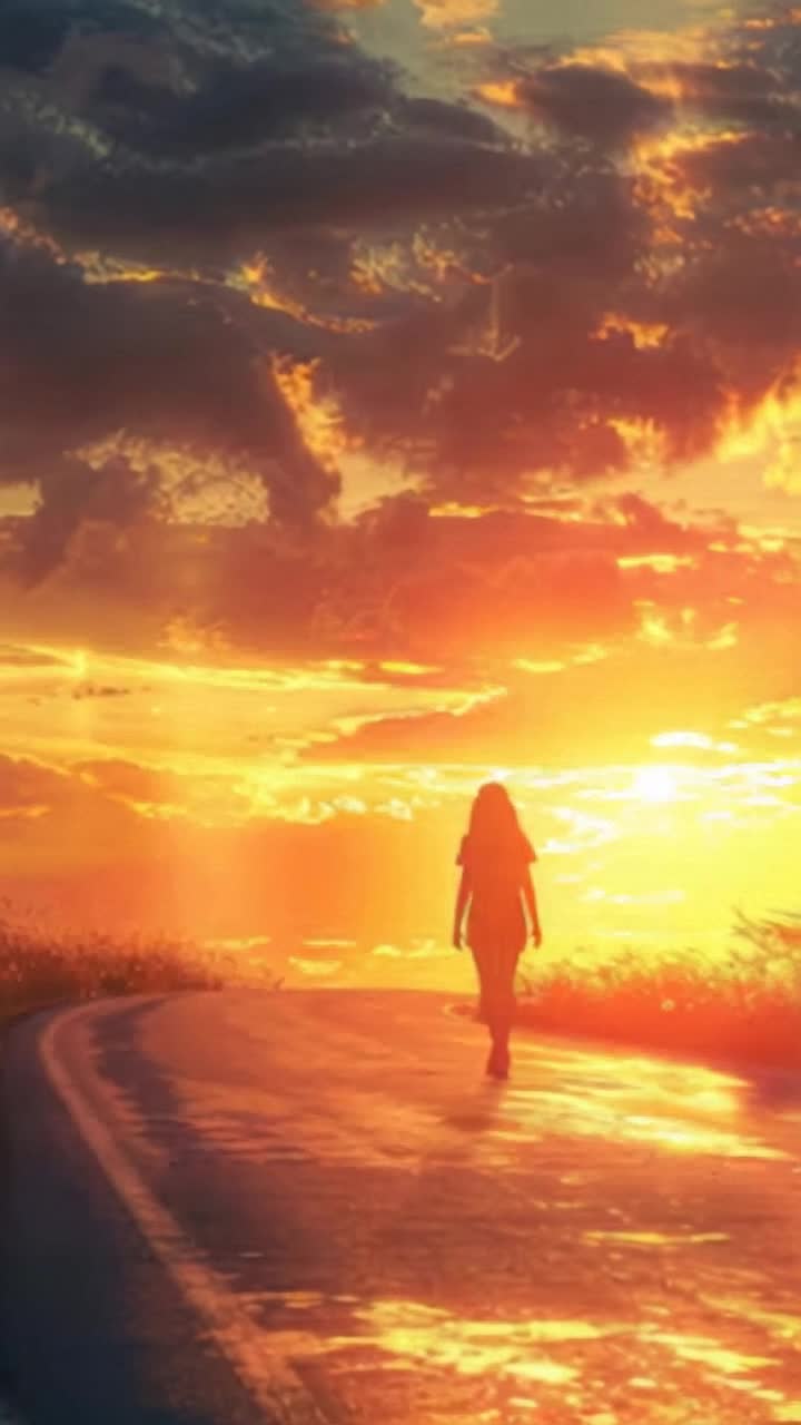 woman walking quickly down a road