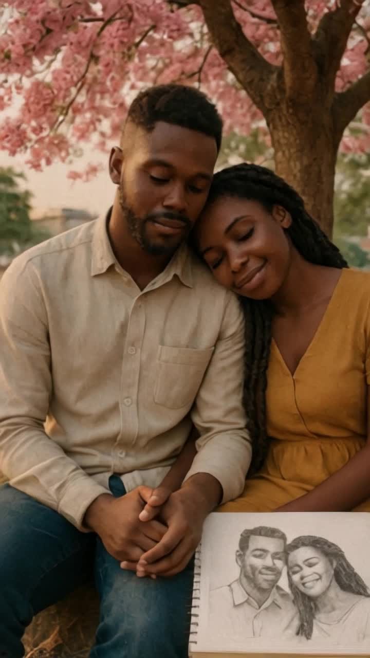 Both feeling so emotional as they smile 