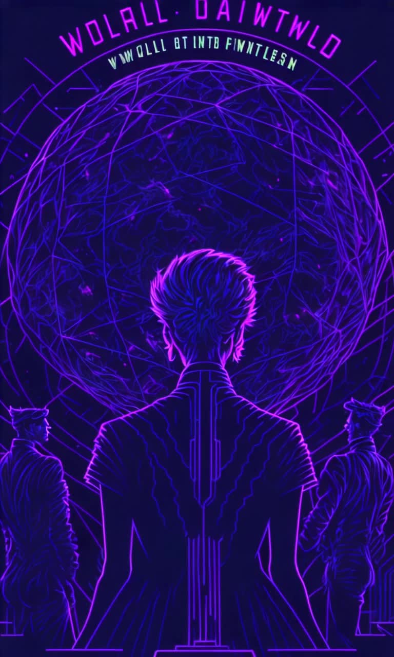 Two synthwave wolves howl at a luminous crescent moon painted in vibrant neon hues illuminating their surroundings Shimmering digital sea ripples beneath them reflecting the distorted reality of a cybernetic landscape Neonwashed waves rhythmically pulse creating a mesmerizing path towards an electric horizon Geometric patterns twinkle across the moons surface merging celestial beauty with the heartbeat of the digital realm Ethereal light bathes the scene inviting exploration of the subconscious mysteries this surreal dreamscape presents each detail a harmonious blend of natures elegance and synthetic brilliance within an art nouveau tapestry