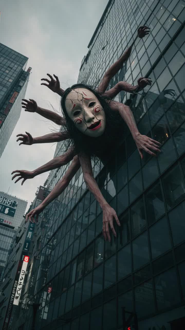move the camera toward the creature, and make the creature do some motions