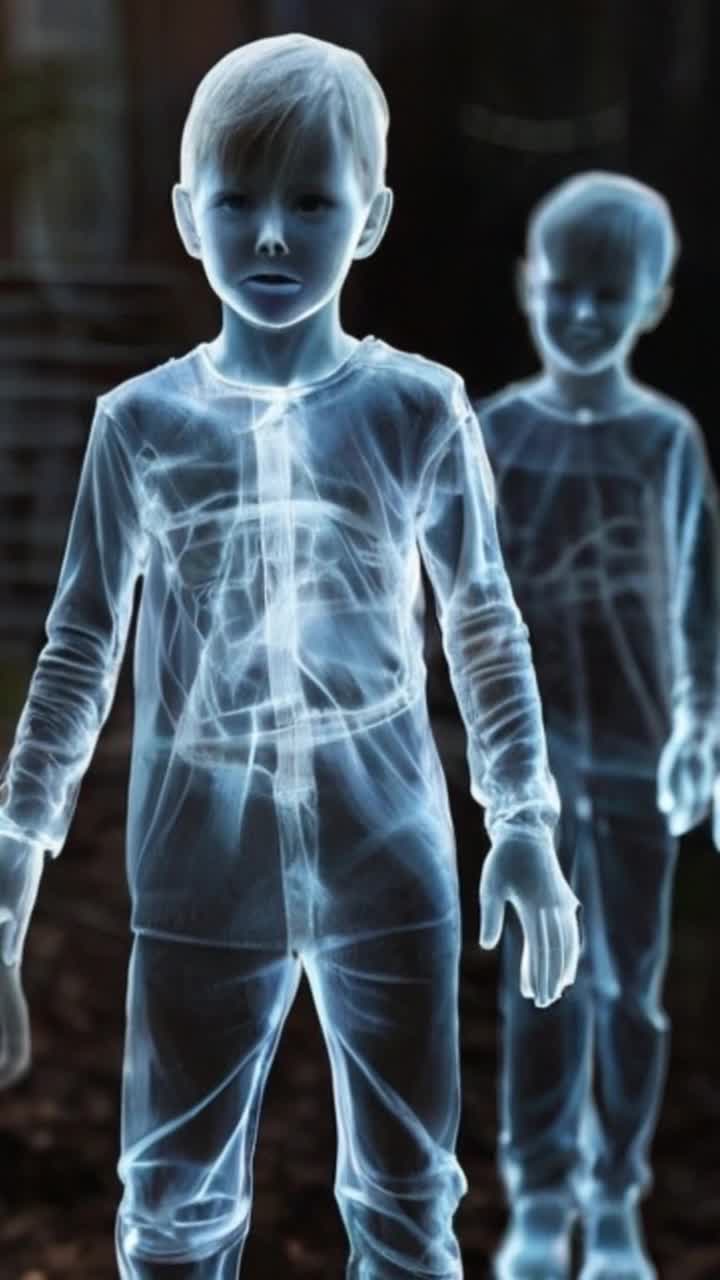 Ghostly outlines of children at play blur at the edge of perceptionhands extended, inviting, or warning Light seeps in like memorydim, fractured, and cold