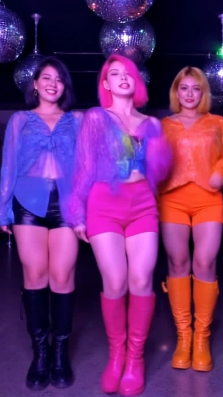 Colorful dancers twirling in vibrant costumes exploding into a cascade of rainbow skittles raining like confetti landing in a soft sugary pile on a glowing stage floor dazzling lights reflecting off delightful candies illuminating joy