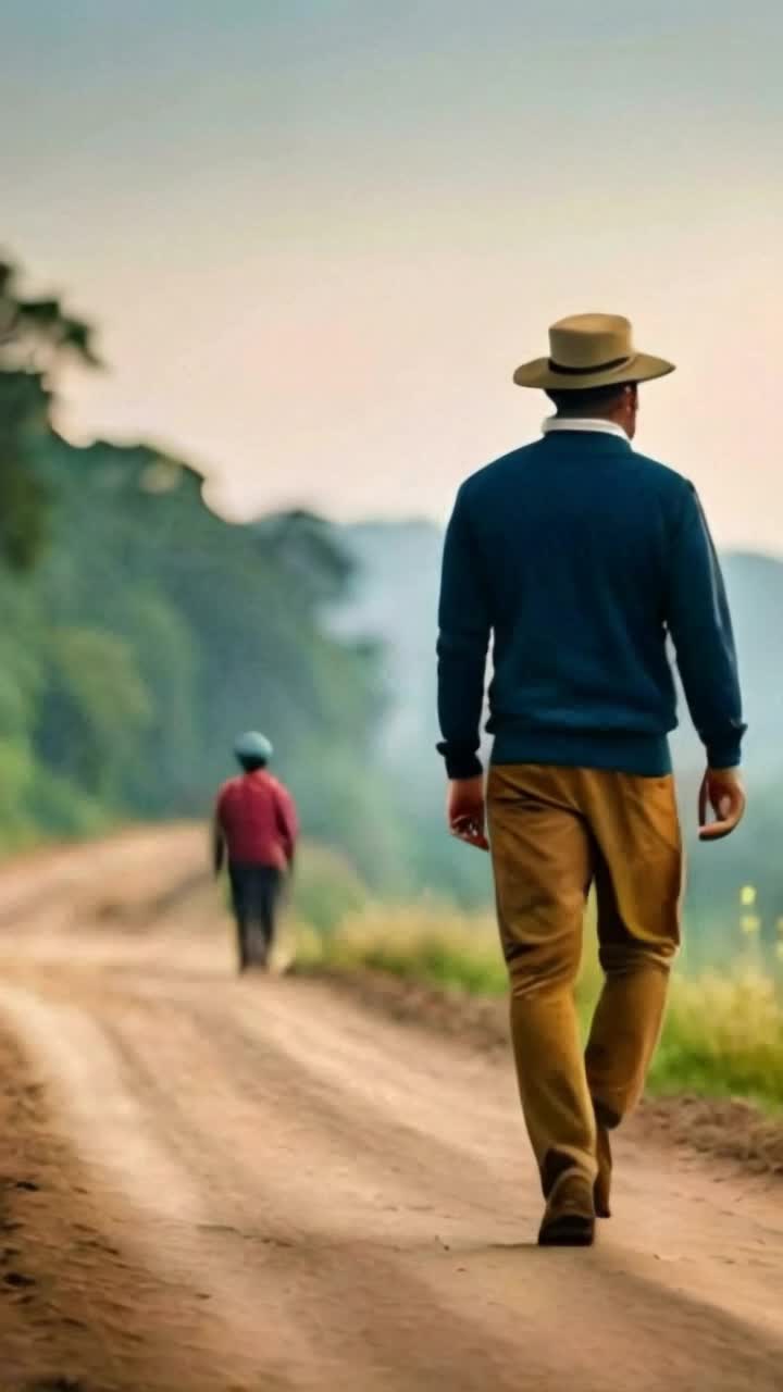 walking down path