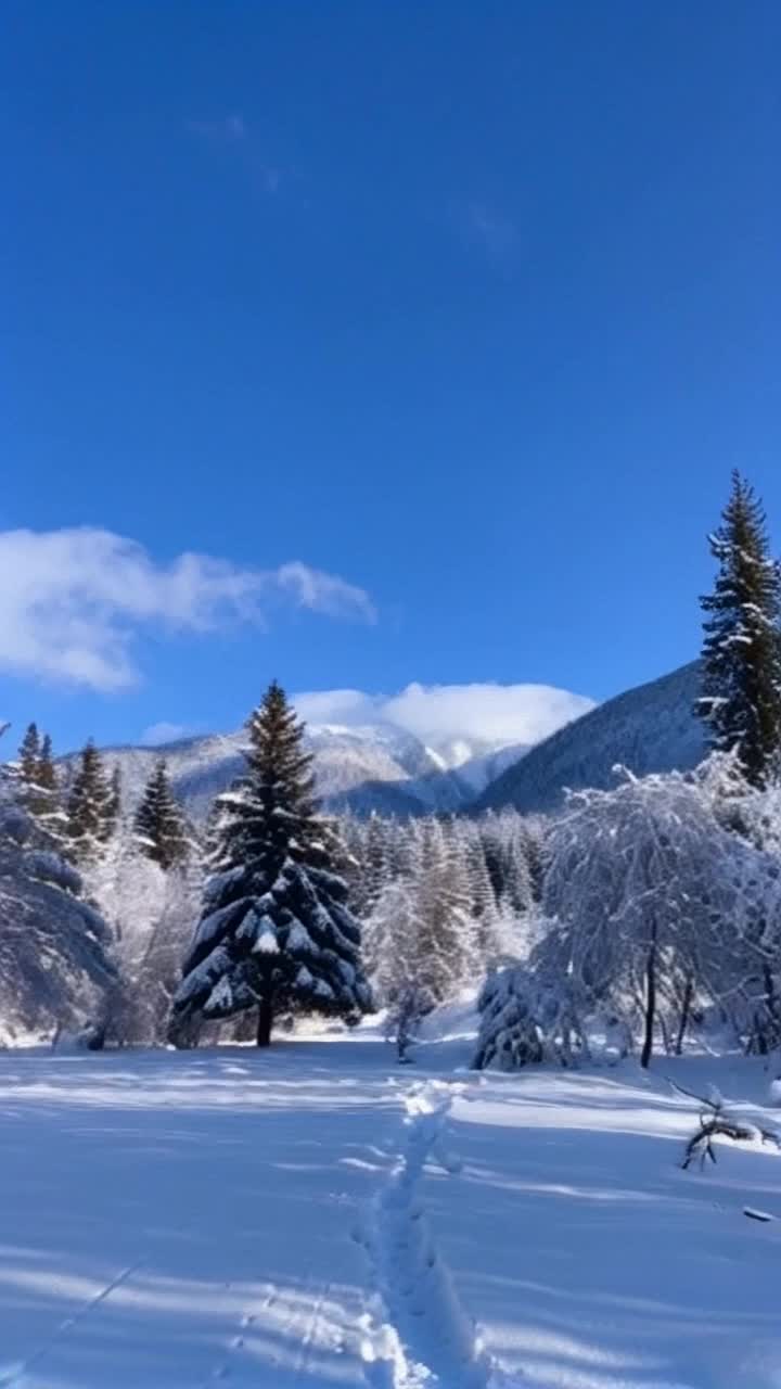 Elegant majestic snowy winter wonderland 