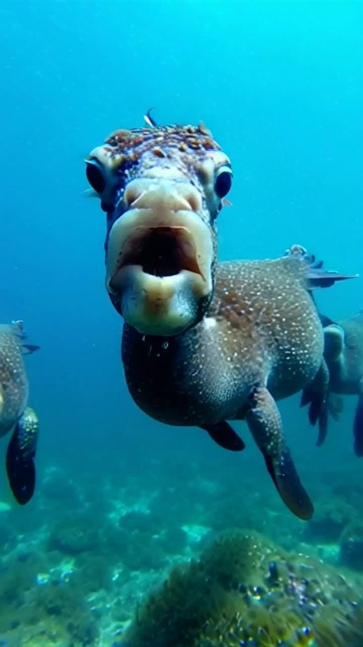 Sopping seahorses drooling for the camera 