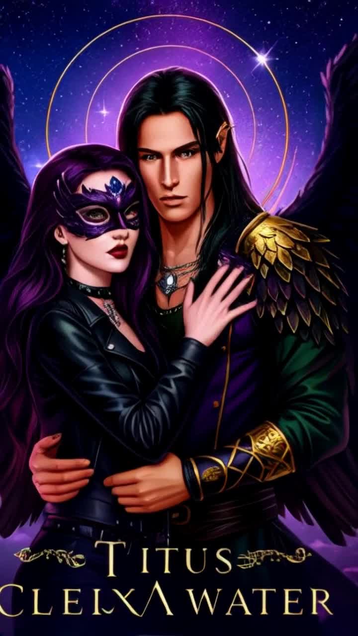 Cassidy radiates confidence in electrifying ensemble of rich purples and blacks soaring through a velvety night sky demonstrating fluidity and precision Her cotton shorts adorned with striking crescent designs ripple as she kicks outward her black leather ankle boots gleaming with purple velvet accents Moonlight cascades around her modest black shirt its shimmering jewel captivating attention while stylish leather jacket billows like a heroic cape her unique eye mask shrouding her gaze in secrecy Hair wild and untamed dances in the wind embodying fierce freedom as she channels the spirit of a warrior poised for any challenge