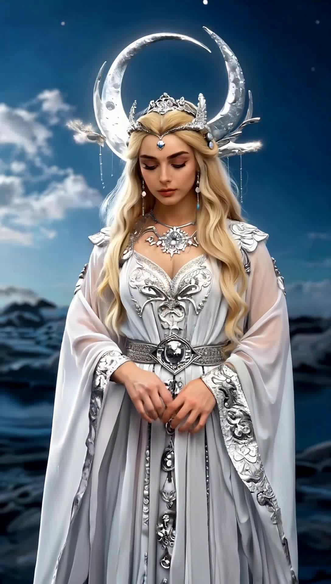 Selene is the Greek goddess of the moon, depicted as a beautiful woman with a crescent moon crown