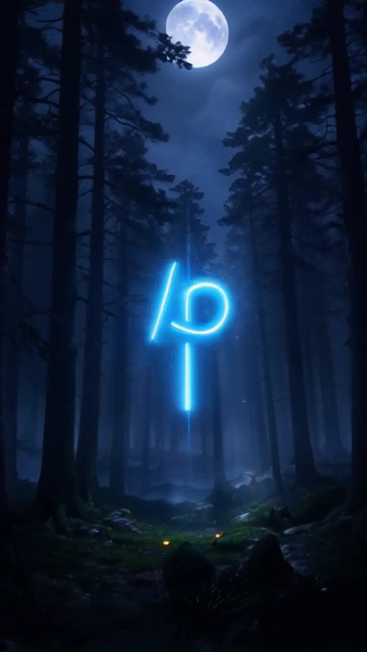 Mysterious glowing letter G Radiating ethereal light Gently swirling in midair Surrounded by a dark misty forest Bathed in moonlight Mystical creatures peeking from behind trees Enchanted fireflies dancing in lights embrace Whispering winds rustling leaves Echoing secrets of ancient lore