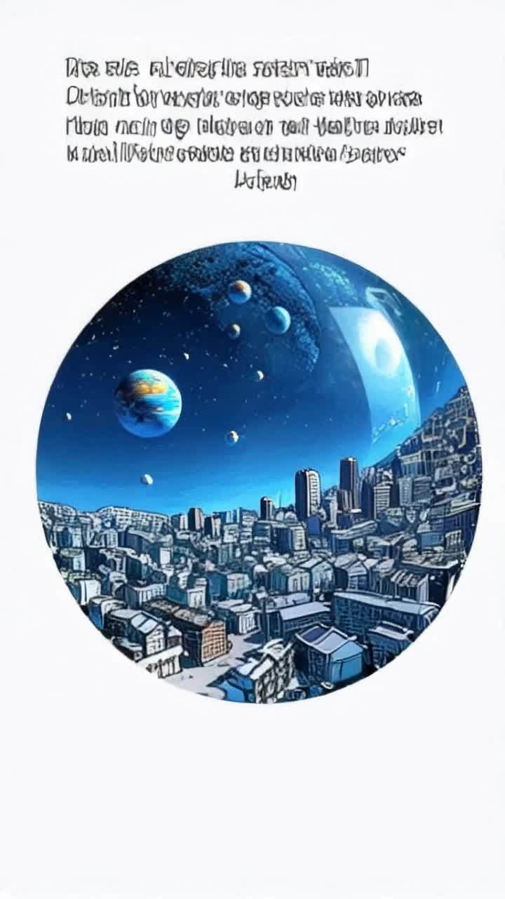 Graphic novel style, a child views into a microscope on a slide where a drop of water contains planets scoping down to buildings, into a window, where a different child views into a microscope and another drop of water has planets, scoping down to buildings, into a window where yet another child is looking into a microscope Fast, detailed direction,  shrinking view expansion, panoramic