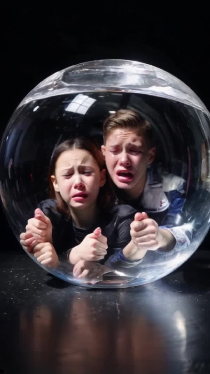 The Jackson 5 trapped inside of a crystal ball and being forced to dance around inside the crystal ball and they are all crying and broken 
