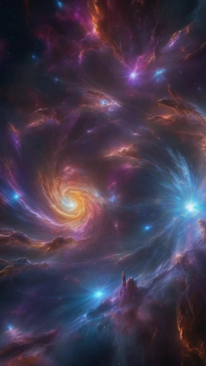 Celestial warrior adorned in shimmering armor radiates vibrant energy pulses Unleashing flurry of dazzling strikes illuminating swirling galaxies foes spiraling through infinite vastness of the 7th dimension Colorful cosmic bursts erupting around them sparkling stardust trails intertwining creating a breathtaking celestial battlefield Dark voids contrasting with brilliant nebulae swirling in mesmerizing patterns Exotic celestial entities observing in awe far beyond the realm of time