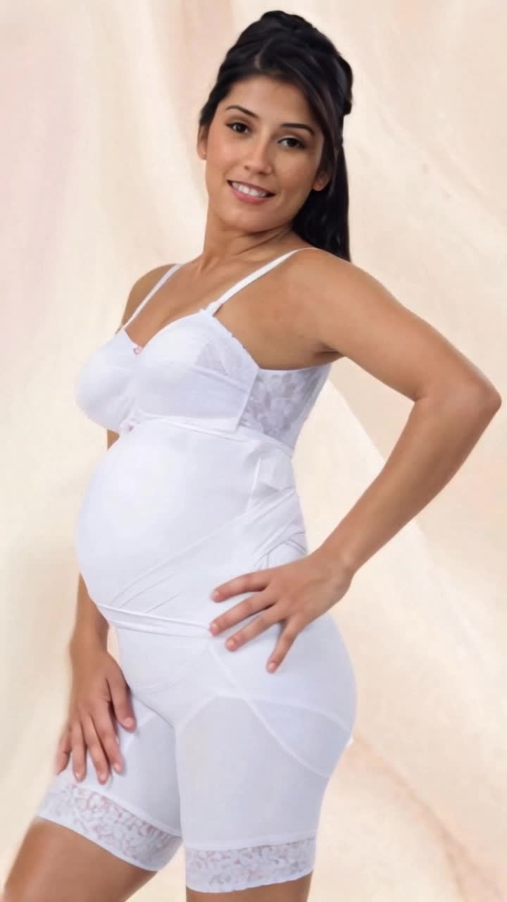 woman adorned rubbing her round belly caressing her round belly 