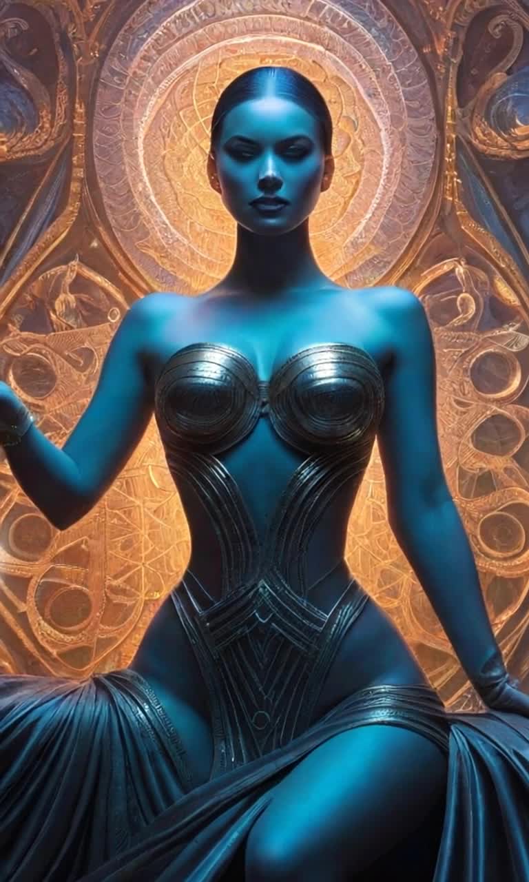 Ethereal magician figure with bright eyes and flowing robes exuding powerful aura Thick thighs elegantly displayed in a poised stance Manipulating shimmering orbs of light with intricate hand gestures Surrounded by swirling cool hues of indigo and teal Mysterious shadows dance on the ground heightening atmosphere Detailed backdrop of a misty fogcovered forest with ancient trees twisted in peculiar shapes Enigmatic symbols etched into tree bark whispering secrets of forgotten realms Scene infused with an essence of surreal elegance and otherworldly intrigue