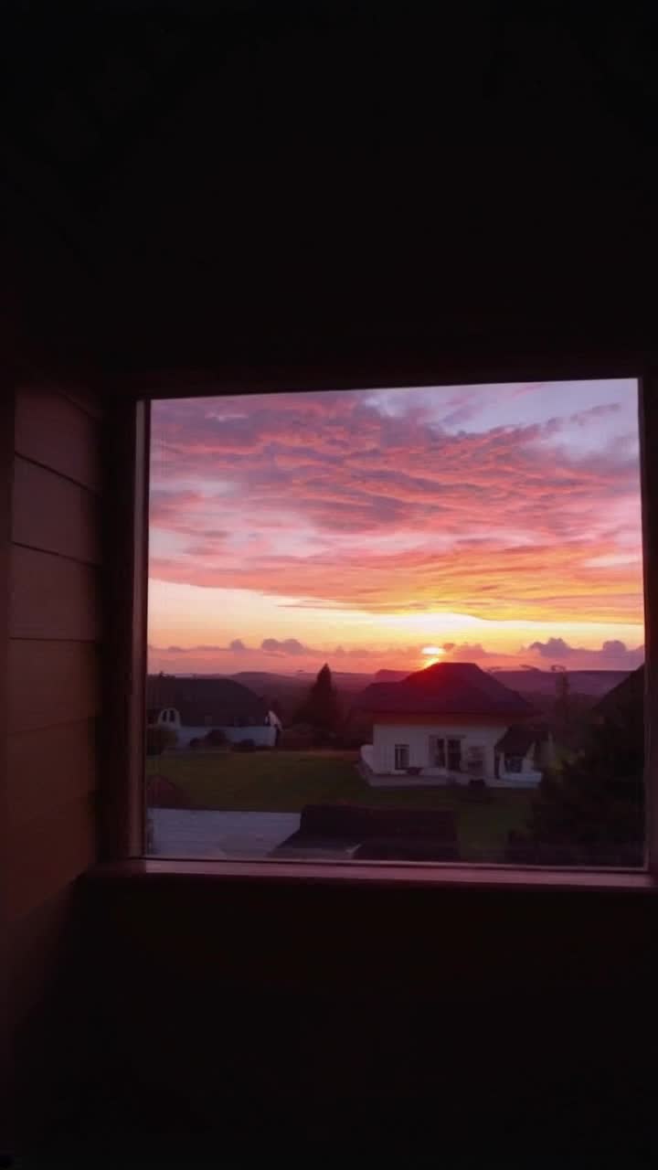 A comfortable home in the sun set 
