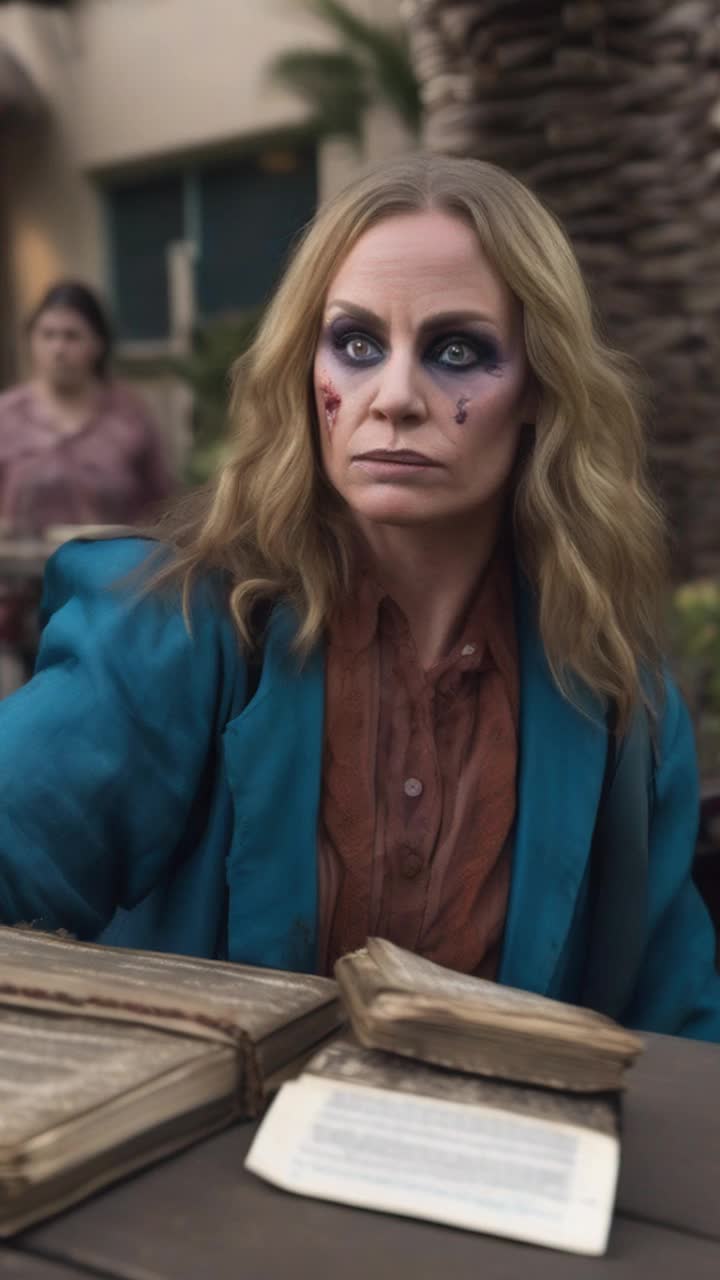 Tammy fae baker with excessive facial makeup sells a bible
