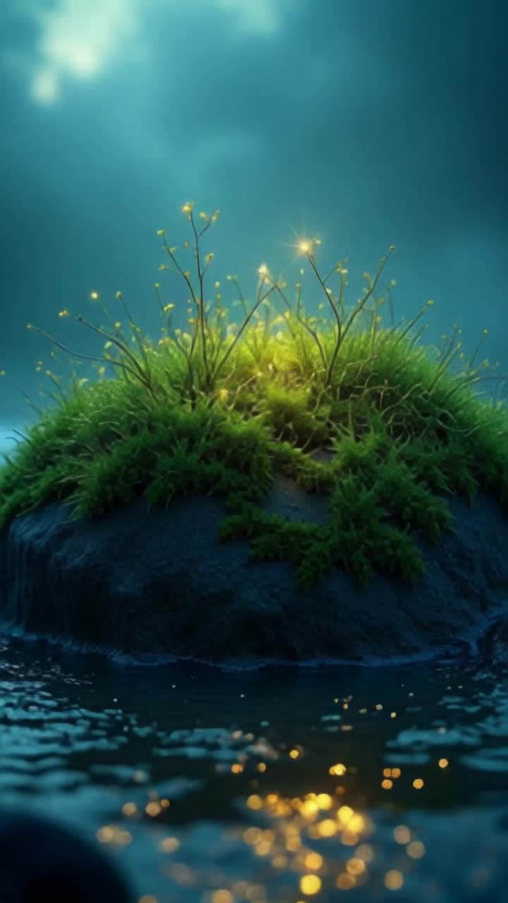 A mist forming into Jesus Christ above the moss