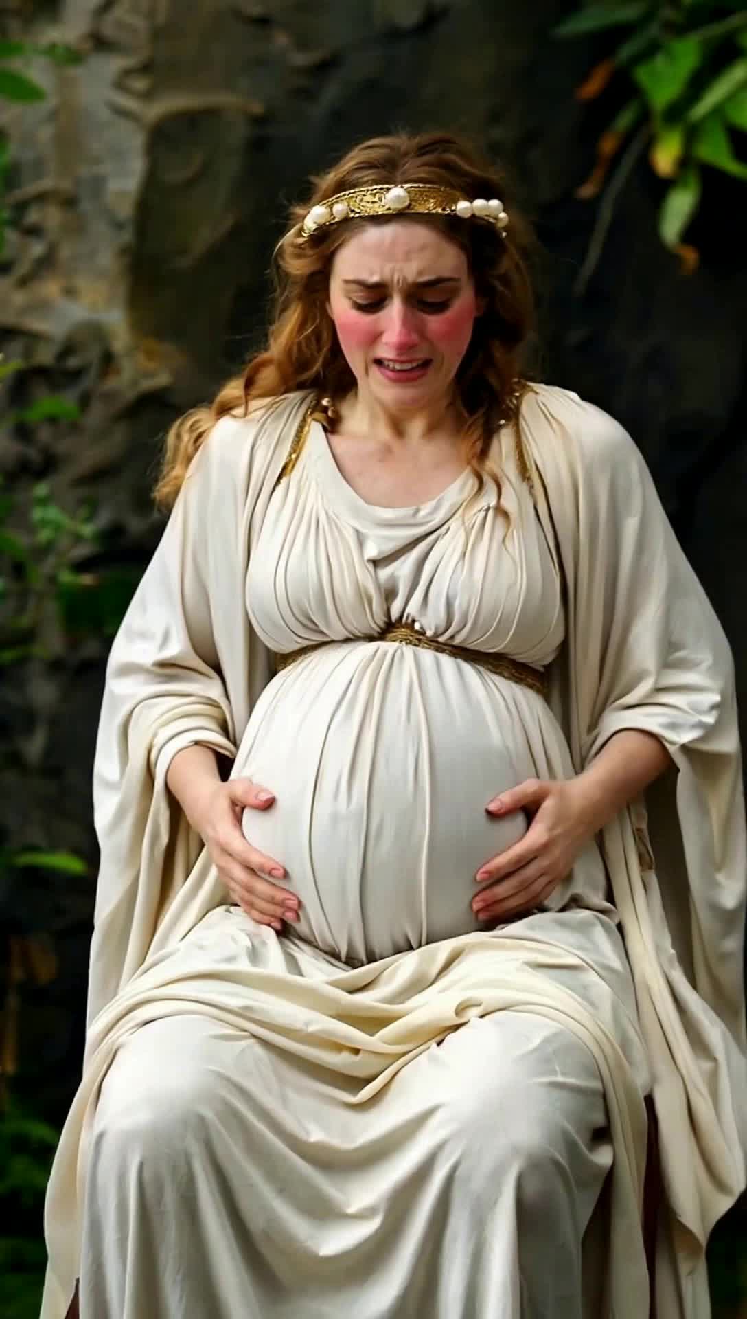 a expectant mother in pain in ancient greek