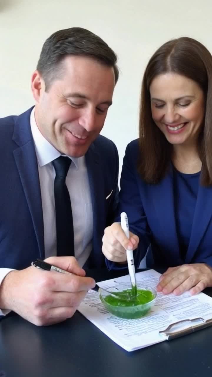 President Joe Biden eating jello guacamole Harris is using the auto pen to sign documents both of them laughing 