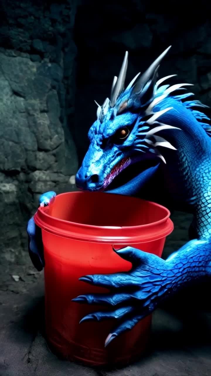 The blue dragon hoards red tupperware